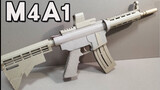 Kekuatannya tidak cukup, efek suara menyatu, model senapan M4A1 kardus buatan sendiri