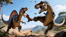 Kickboxing Tyrannosaurus Rex VS. Spinosaurus Fight