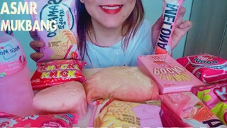 SUB) ASMR MUKBANG PINK DESSERTS | NO TALKING | EATING SHOW