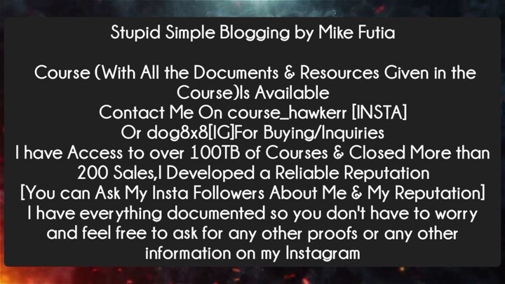 Stupid Simple Blogging by Mike Futia Course Download
