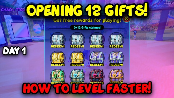 Opening 12 GIFTS  And Got Insane Rewards + How To Level Up Fast! | Sonic Speed Simulator | Roblox!