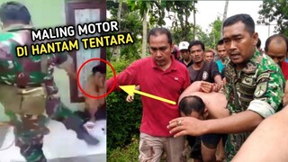 Maling Motor DiHajar Tentara !! Para Maling Auto Nangis