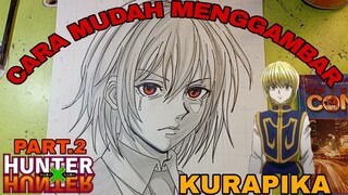 cara mudah menggambar anime Hunter x Hunter karakter kurapika