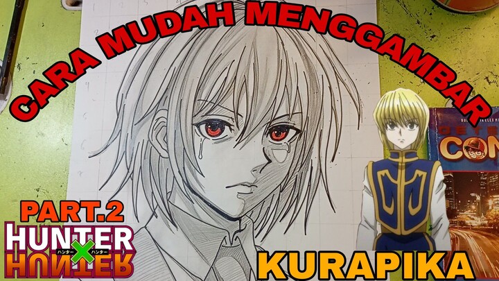 cara mudah menggambar anime Hunter x Hunter karakter kurapika