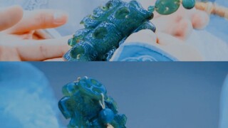 "Blue Jade Directional Pendant, One Soul and One Spirit Forever Together"