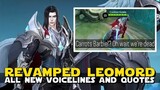 REVAMPED LEOMORD ALL NEW VOICELINES AND SECRET DIALOGUES | NEW VA AND NO MORE EMO LINES | MLBB