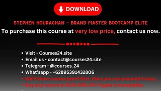 Stephen Houraghan - Brand Master Bootcamp Elite