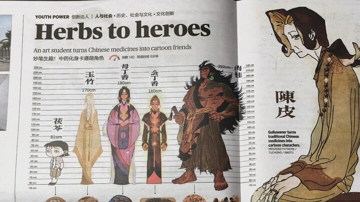 My Chinese medicine character illustrations got published in the newspaper!