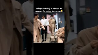Mingyu saying 'nice words' to Vernon😌#seventeen #vernon #mingyu