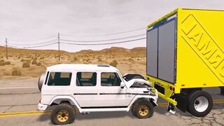 Flatbed Truck Mcqueen  _ Transportation with Truck - Pothole vs Car _474 - BeamN