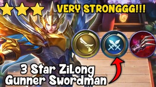 VERY STRONGG!! 3 STAR ZILONG GUNNER SWORDMAN!! MAGIC CHESS COMBO TERBARU 2022
