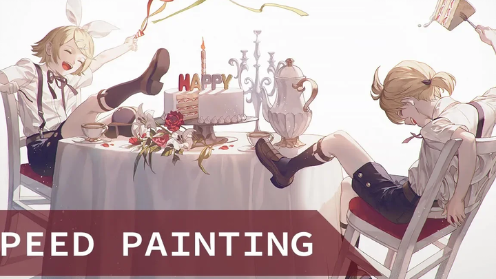ภาพวาดความเร็วยินดีด้วย!! คากามิเนะ ริน เลน