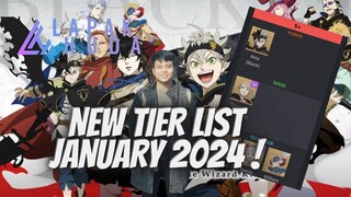 NEW TIER LIST JANUARY 2024 ❗ WILLIAM NAIK S+ 🍀 BLACK CLOVER MOBILE