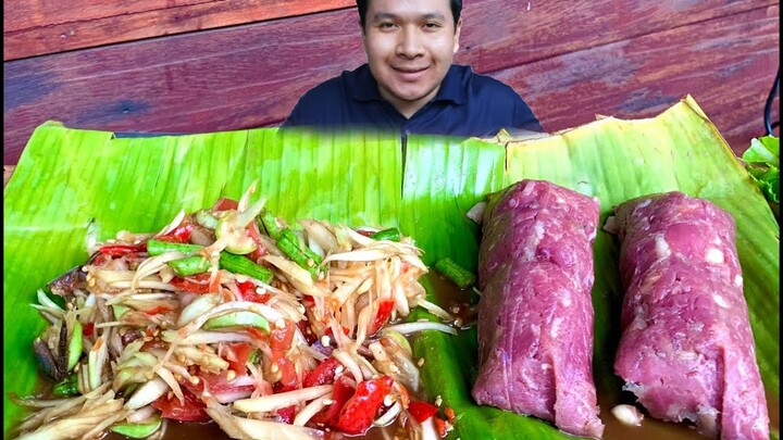 ส้มเนื้อวัว ส้มต่อน นายฮ้อยเผือก! กับส้มตำปลาร้านัวร์ แซ่บครับพี่น้อง