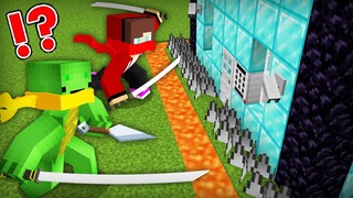 Mikey and JJ in NINJA Security Base in Minecraft! (Maizen Mazien Mizen)