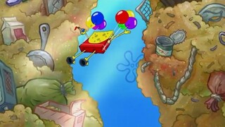 SpongeBob became the first person to fly out of the seabed and became a great hero of the seabed.