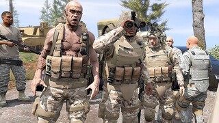 GTA 5 -🎖️ARMY Franklin, Michael and Trevor on Rescue Lamar Mission!(ARMY vs Gang Warfare)