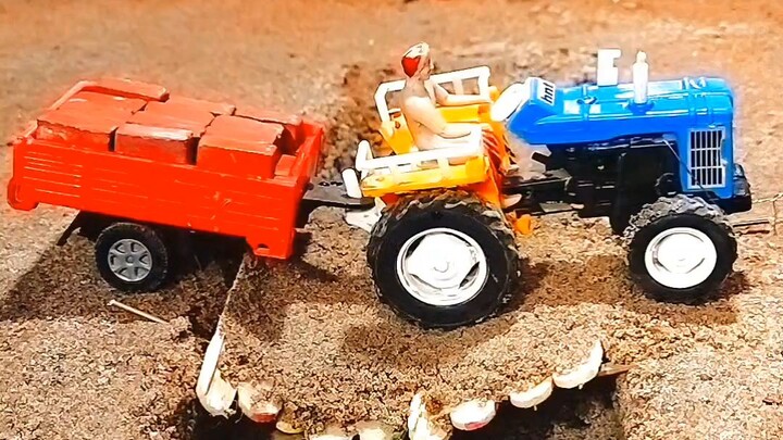 Diy mini tractor making bridge construction project 🏗️#shorts