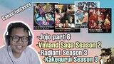 Bahas Jojo part 6,Vinland saga Season 2,Kakegurui Season 3,Radiant Season 2 ||Request Subscriber