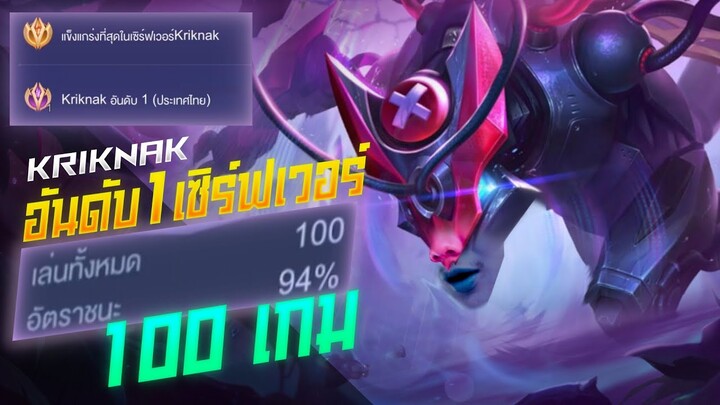 Rov: Kriknak ด้วงอันดับ1ไทย 100เกมอัตราชนะ94% โคตรสุดดด!!!