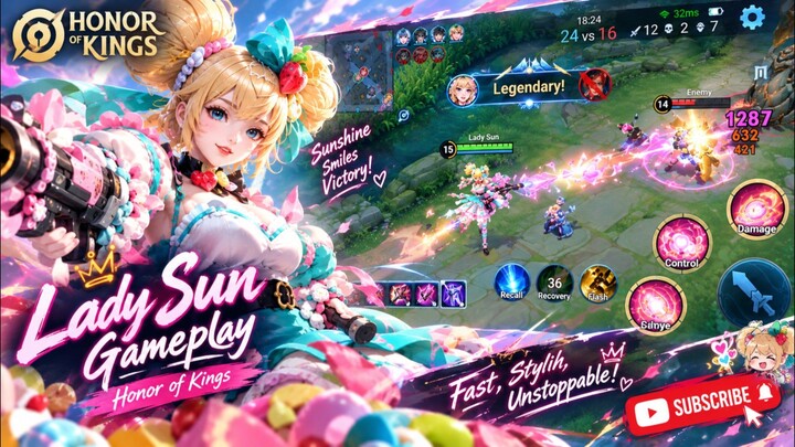 hok lady sun gameplay