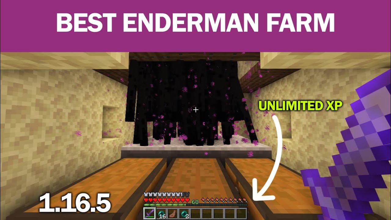 Enderman XP Farm Tutorial in Minecraft Bedrock 1.18 (MCPE/Xbox/PS4