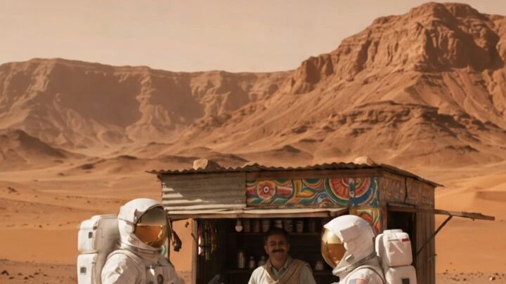 POV: Humans opened the first tea stall on Mars! 🚀🔴☕Who would have thought astronauts would enjoy a