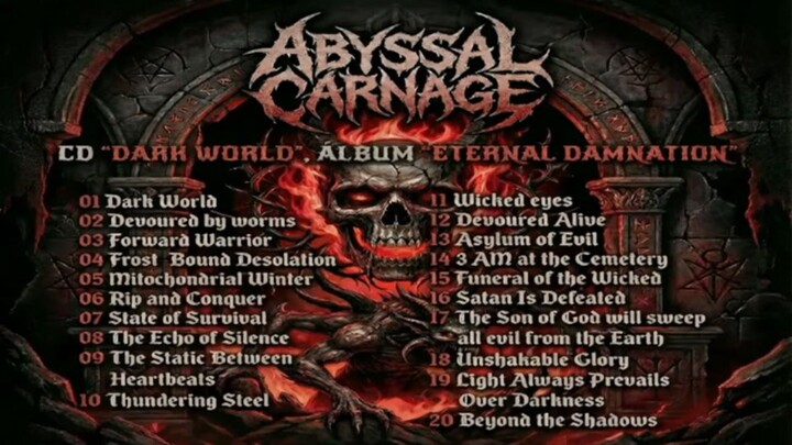 ABYSSAL CARNAGE CD  _DARK WORLD_ ALBUM ETERNAL DAMNATION