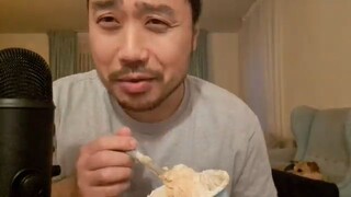 ASMR Eating Sounds - Skyr Naturel Yoghurt With Peanut Butter 🍶 Storytime: Family Reunion