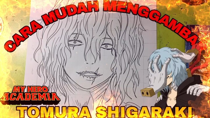 cara mudah menggambar anime my Hero academia, tomura shigaraki