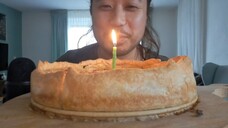 ASMR EATING SOUNDS - BIRTHDAY MEAT PIE