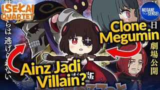 Ainz Jadi Villain dan Gargantua di Produksi Massal, Live Breakdown Isekai Quartet Movie Trailer