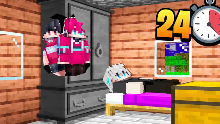 ใช้ชีวิตอยู่ในบ้านเพื่อน 24 ชั่วโมง โดยไม่ให้เพื่อนรู้ตัว Minecraft สตอรี่