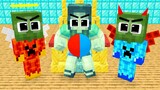 Monster School : Evil ICE Baby Zombie and Angel Fire Zombie - Sad Story - Minecraft Animation