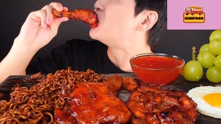 Mukbang gà siêu cay Hàn Quốc phần 1 #anngon