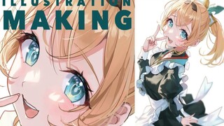 【イラストメイキング】ホロライブ 風真いろは Illustration Making 【speed painting】hololive