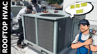 Commercial Rooftop HVAC Summer A/C Maintenance on Rheem Packaged RTU Local Service & Repair Experts