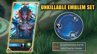 100% UNKILLABLE!! THIS KARRIE NEW EMBLEM IS A CHEAT (Must try!) | MLBB