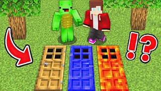 What JJ and Mikey Find BEHIND THIS PORTAL DOOR vs LAVA DOOR in Minecraft Maizen!