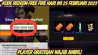KODE REDEEM FREE FIRE TERBARU HARI INI 25 FEBRUARI 2023