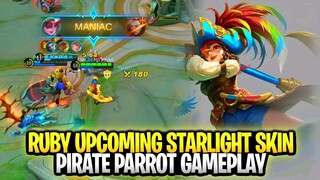 Ruby Upcoming Starlight Skin Pirate Parrot Gameplay SCRIPT NO PASSWORD | Mobile Legends: Bang Bang