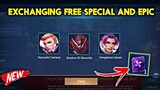 EXCHANGE FREE USE SPECIAL SKIN AND EPIC SKIN! Mobile Legends Bang Bang