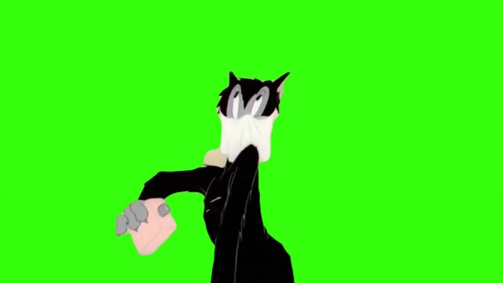 正在给汤姆擦婴儿油的黑猫布奇