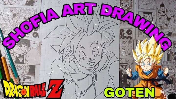 drawing anime dragon ball, karakter goten