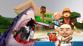 GAWAT!! CHAINSAW MAN DI MAKAN HIU MEGALODON SAAT MEMANCING BERSAMA UPIN IPIN & BOBOIBOY