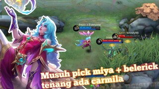 Adu area antar roam !? musuh pick belerick kita pick carmila !? Who win ? | Mobile legends