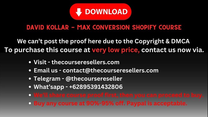 David Kollar - Max Conversion Shopify Course