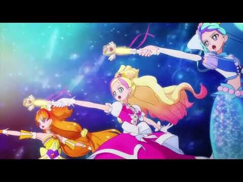 [1080p] Precure Trinity Explosion! (Go! Princess Precure 2nd Group Attack)