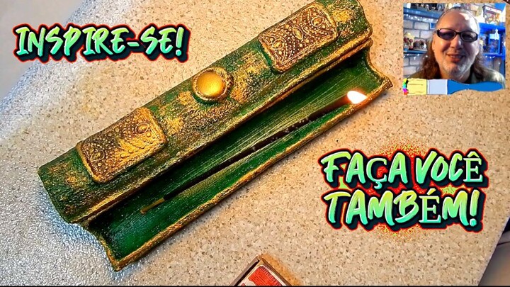 Incensário usando rolo de papelão | Incense burner made from a cardboard tube