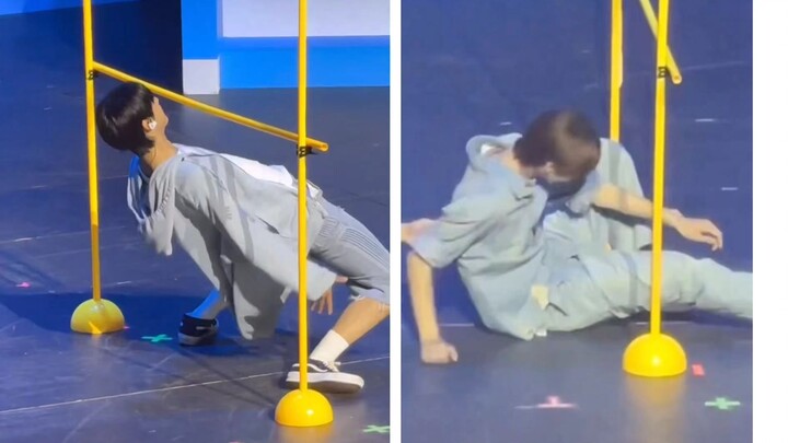 道勋轻松过杆，申惟失败后立刻倒地装B